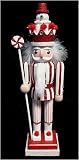 15 Peppermint Twist Wooden Christmas Nutcracker With Snowman Crown