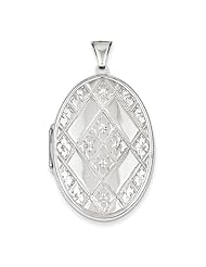 Sterling Silver Quilted Oval Locket