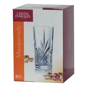 Arc International Cristal d'Arques Masquerade Diamax Hi-Ball Glass, 12-3 4-Ounce, Set of 6 