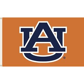 NCAA Auburn Tigers 3-by-5  Foot Flag A U Orange Background with Grommets