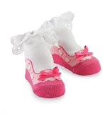 Mud Pie Baby-girls Newborn Eyelet Boat Shoe Socks