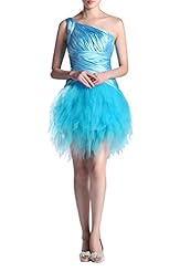 One Shoulder Tulle Cocktail Knee Length  Dress