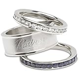 Womens San Diego Padres Cubic Zirconia Stacked Ring Set