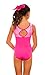 TumbleWear Girl's Makenna Sparkle Leotard (Child 10-12, Pink)