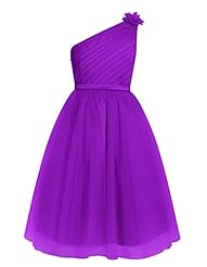 Short Lace Belted One Shoulder Bridesmaid Dress 