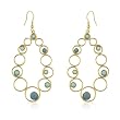 14k Yellow Gold Plated Turquoise Bubble Drop Dangle Earrings