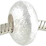 Sterling Silver Brushed Bead Charm fits European Charm Bracelet