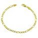 14k Gold Overlay Sterling Silver 7.5 Inch Figaro Bracelet