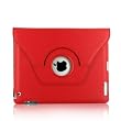 Kolay Funda Abatible Modelo Giratorio De Cuero PU Para El Nuevo Apple iPad 3 HD Color Rojo