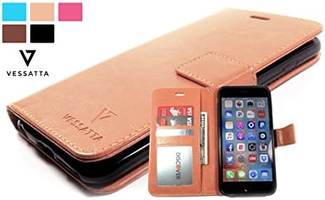 Vessatta - Designer iPhone 6 PLUS &amp; iPhone 6s PLUS Wallet Case - Light Brown