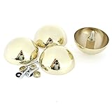 uxcell 半円形のガラスミラーのネイル　4個入り　46mmの直径　ゴールドトーン