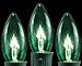 Novelty Lights Incandescent Christmas Replacement Bulbs - Indoor/Outdoor Individual Bulbs for Christmas Tree, Display, & More - C9/E17 Intermediate Base, 7 Watt Lights (Green, 25 Pack)
