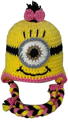 Elleplush® Handmade Despicable Me Toddler Baby Minion Crochet Hat (8~24 months, One Eye Pink)