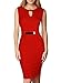 Miusol Womens Peplum Sleeveless Gold Belt Business Party Evening Bodycon Midi Dress