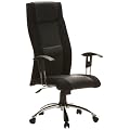HJH Office/Buerostuhl24 644080 B�rostuhl / Chefsessel Airon Leder, schwarz / grau