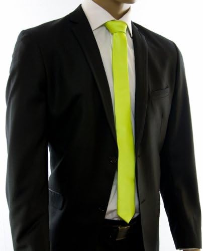 Solid Lime Green Slim Tie . 2.25' inch wide