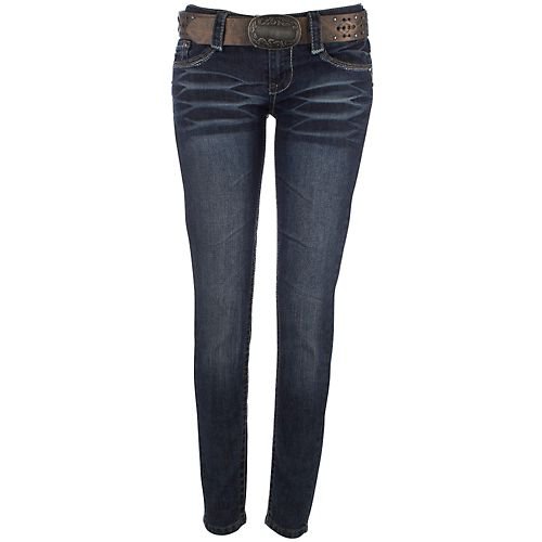 Wallflower Western Buckle Skinny Jeans product image