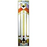 Deco Architectural Geometric Vertical Art Glass Panel Wall Window Hanging Suncatcher 42 x 10