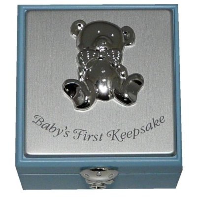 Beautiful Baby Boy's Small Wooden Keepsake Box Christening Gift