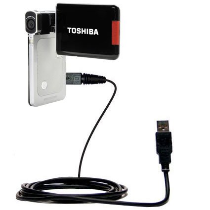 Classic Straight USB Cable for the Toshiba Camileo S20 HD Camcorder with Power Hot Sync and Charge capabilities - uses Gomadic TipExchange Technology