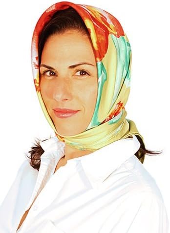 GAIL TOMA Women's Hampton Town and Country Scarf Amaryllis Silk Square Scarf