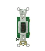 30 Amp, Toggle Single-Pole AC Quiet Switch, 120/277 Volt, Extra Heavy Duty Grade, Self Grounding, Brown/Ivory/White, 3031-2