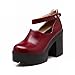 Carolbar Fashion Women's Studded Ankle-strap Retro Vintage Platform Chunky High Heel Mary Janes Shoes