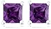 Sterling Silver 6mm Square-Cut Amethyst Earrings title=