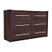 Sonax Contemporary Wide Dresser Ebony Pecan Pacific Collection