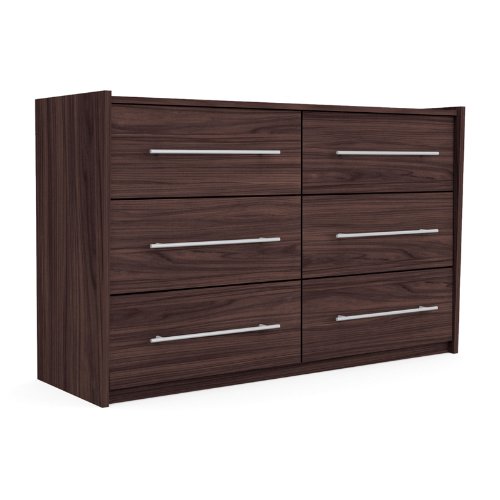 Sonax Contemporary Wide Dresser Ebony Pecan Pacific Collection