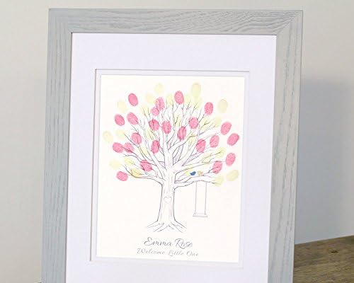 Custom Thumbprint Fingerprint Baby Shower Tree Guest Book Print