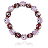 Pink And Red Evil Eye Murano Glass Bracelets