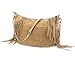 HOXIS Studded Tassel Faux Suede Leather Hobo Cross Body Chain Shoulder Bag Women’s Satchel
