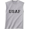 USAF Air Force Sleeveless T-Shirt - Military Style Physical Training T-Shirt in gray