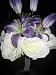Purple Lily White Rose Bridal Bouquet Rhinestone Stem