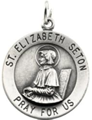 St. Saint Elizabeth Seton Medal Pendant 14K Gold Yellow R16313