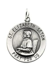 St. Saint Elizabeth Seton Medal Pendant 14K Gold Yellow R16313
