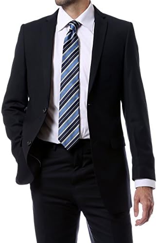 Men's "Ultra Soft" Classic Regular Fit Suit by Zonettie - Navy Blue, 48 Long