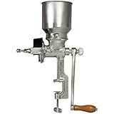 Victoria Commercial Grade Manual Grain Grinder with High Hopper - Table Clamp Hand Corn Mill, Cast Iron