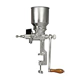 Victoria Commercial Grade Manual Grain Grinder with High Hopper - Clamp Hand Corn Mill, Cast Iron