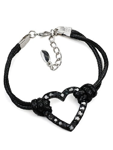 Click To Silver Gold Rhinestone Crystal Heart Bracelet Jewelry -- Red Black Pink Details... Silver Gold Rhinestone Crystal Heart Bracelet Jewelry -- Red Black Pink