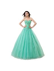 Satin/Tulle  Beaded Lace-Up  Sweetheart   Ball Gown Evening Dress/Prom Dress/Quinceanera Dress/Party Dress  With Rhinestones and Ruffles