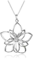 Sterling Silver Double-Flower Pendant, 16" + 2" Extender