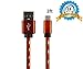 iPhone Cable, Red Nylon Braided HV® Micro USB Data Sync Charger Universal Cable for Android Devices.