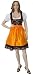 3-teiler Midi-Dirndl-Set Dirndel Dirndlbluse Dirndlschürze Orange, Größe:38