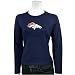 Reebok Denver Broncos Ladies Navy Blue Logo Premier Too Long Sleeve T-shirt