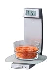 Premier Housewares Electronic Kitchen Scale with Glass, Silver/Clear