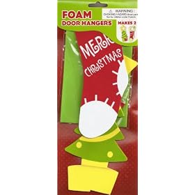 Christmas Foam Door Hangers Craft Kit - Christmas Tree & Stocking (Set of 2)
