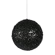 Fancy Black Glitter Drenched Christmas Ball Ornament 4.75" (120mm))