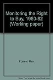 Monitoring the right to buy, 1980-1982